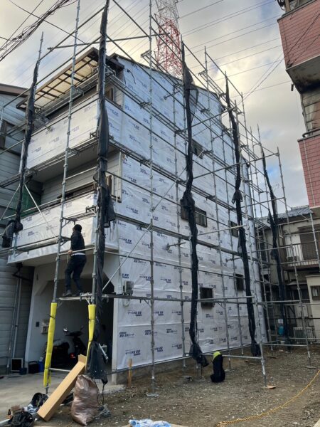 大阪府四条畷市米崎町外壁工事開始